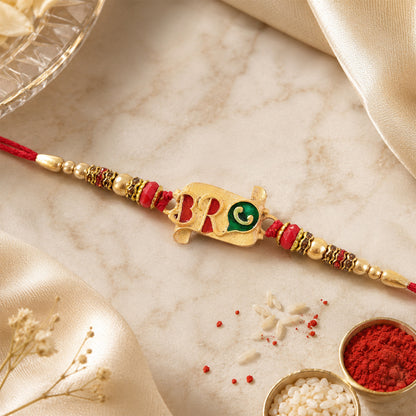 Bro Rakhi with Colorful Enamel – Stylish & Vibrant Protection