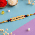 Customized Name Rakhi – Personalised Golden Finish Plate for Brother
