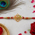 Radha Krishna Rakhi – Elegant Crystal Bead Design for Brother