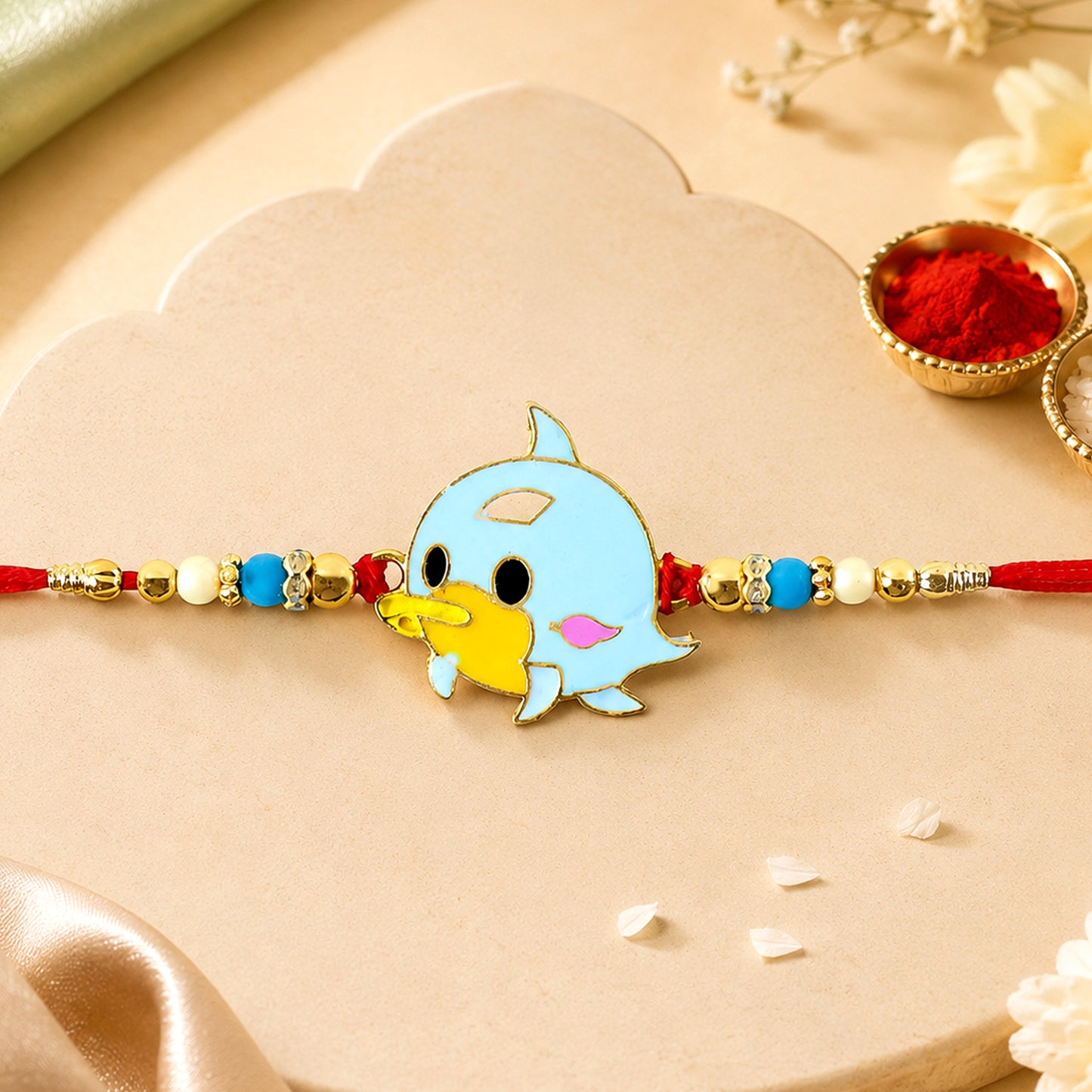 Rakshabandhan Rakhi for brother featuring traditional threadwork design.