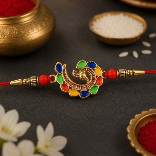 Peacock Rakhi – Elegant Symbol of Love for Brother