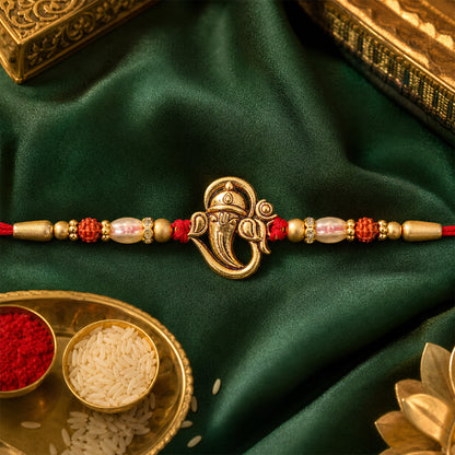 Ganesha Rakhi – Elegant and Premium Sibling Gift
