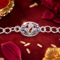 Silver Ganesha Rakhi Chain Bracelet – Festive Gift for Brother