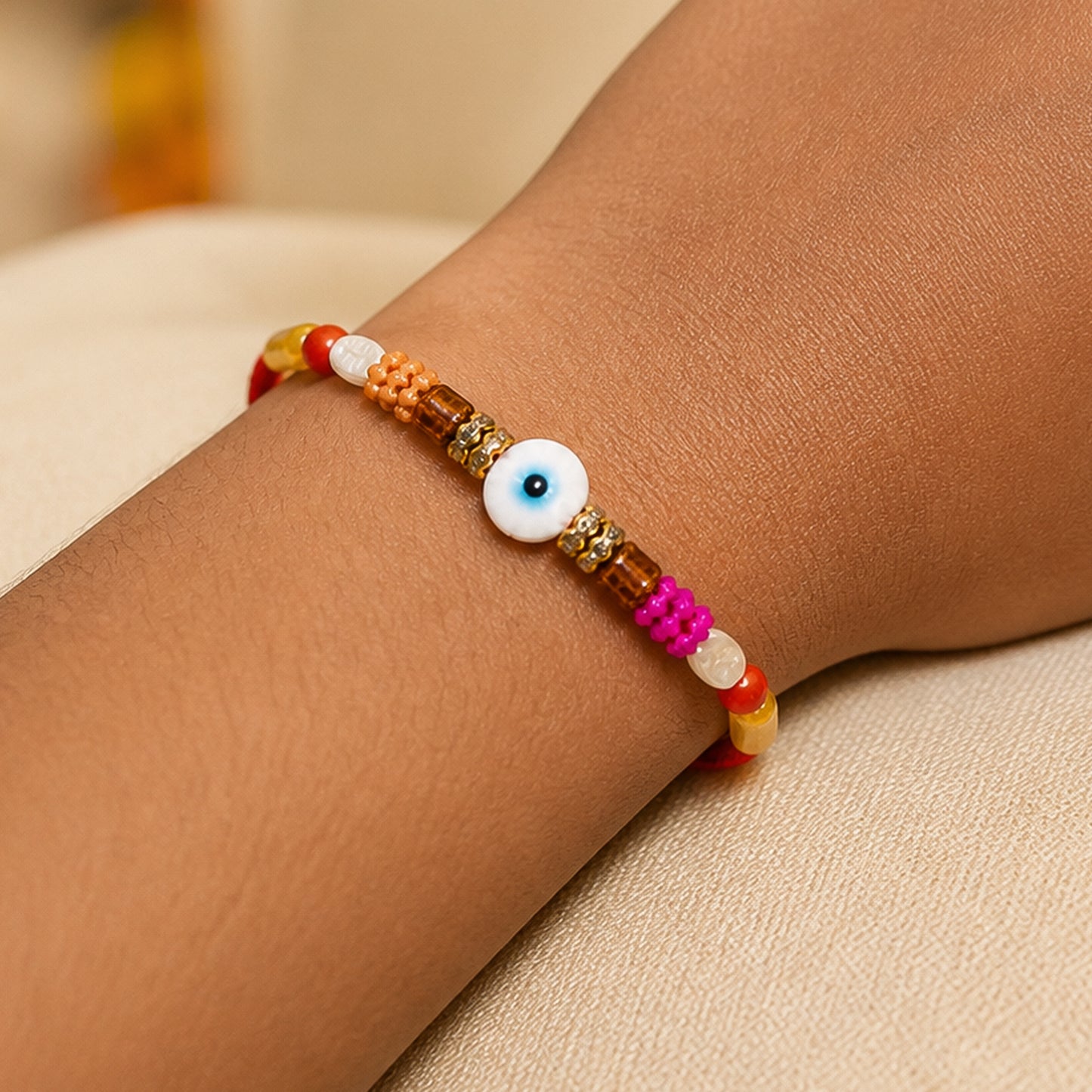 Evil Eye Chain Rakhi for Brother Raksha Bandhan Gift