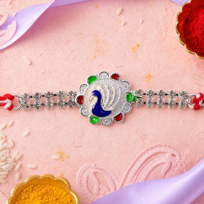 Classic Rakhi showcasing Paisley Swirl Charm, crystal sparkle and gift style for Gift