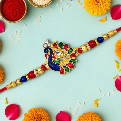 Rakhi Traditional Peacock Design for Brothers & Sisters