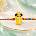Lion Cartoon Kids Rakhi – Multicolor Beads & Soft Red Thread