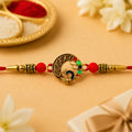 Peacock Design Rakhi, Elegant Round Traditional Rakhi