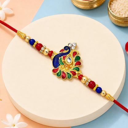 Rakhi Traditional Peacock Design for Brothers & Sisters
