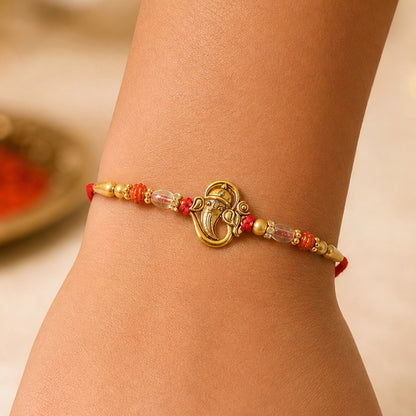 Ganesha Rakhi – Elegant and Premium Sibling Gift