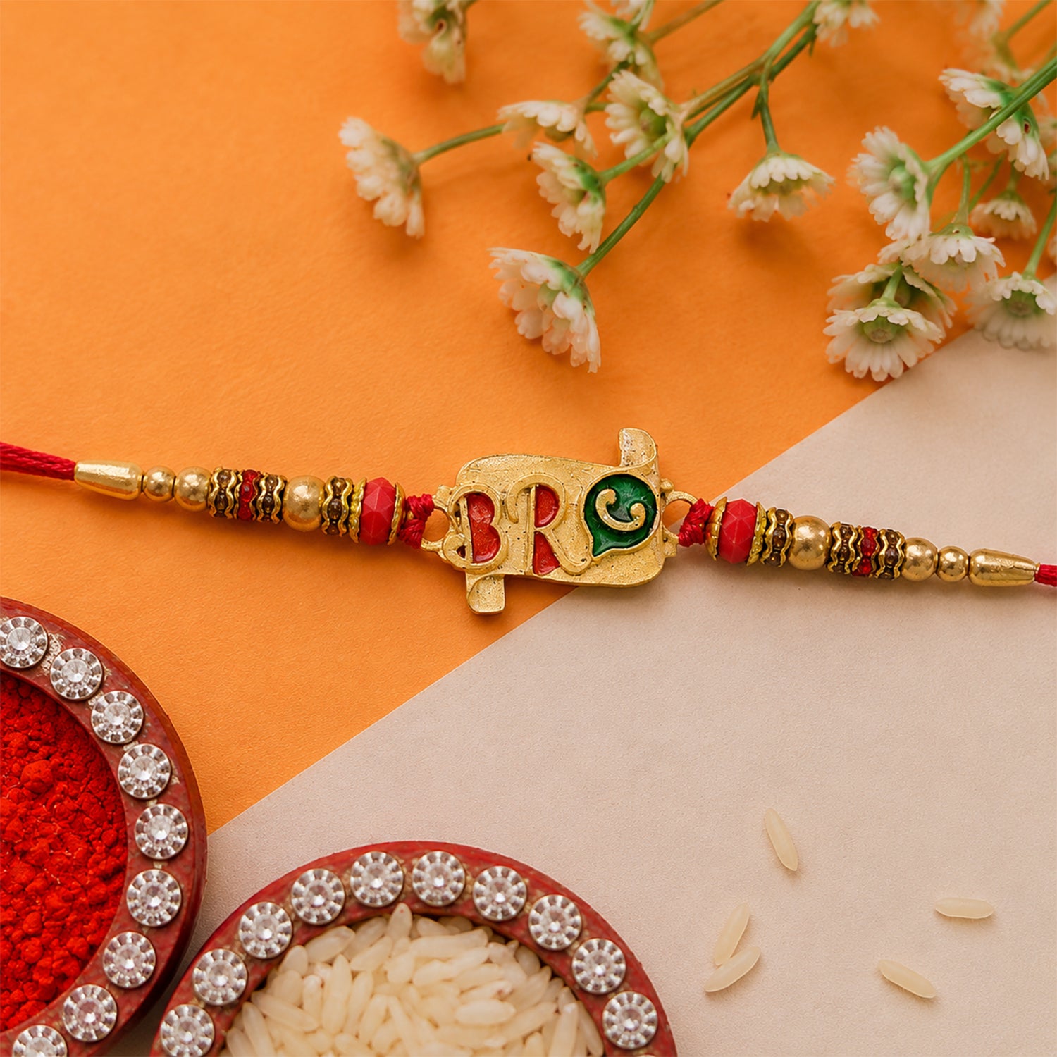 Bro Rakhi with Colorful Enamel – Stylish & Vibrant Protection