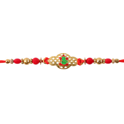 Ganesha Rakhi – Elegant Gold Finish for Raksha Bandhan