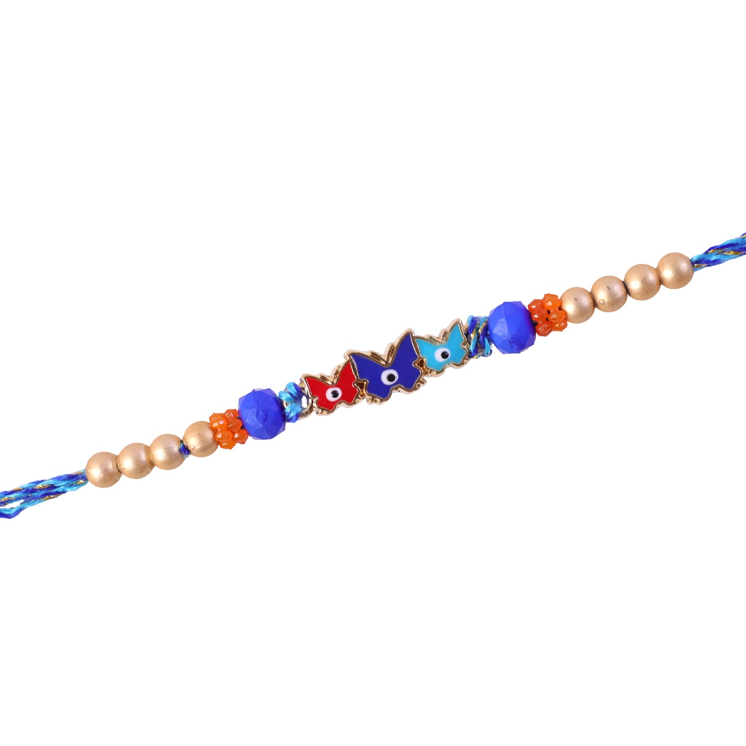 Butterfly Nazar Evil Eye Crystal Beads Designer Rakhi for brother