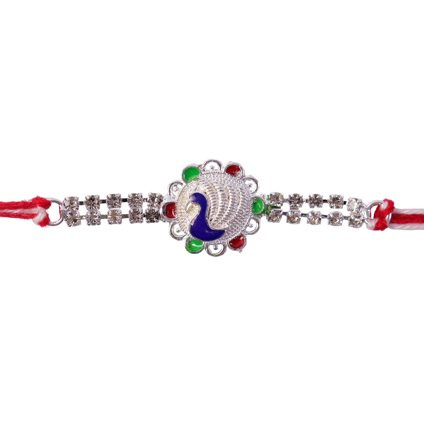 Classic Rakhi showcasing Paisley Swirl Charm, crystal sparkle and gift style for Gift
