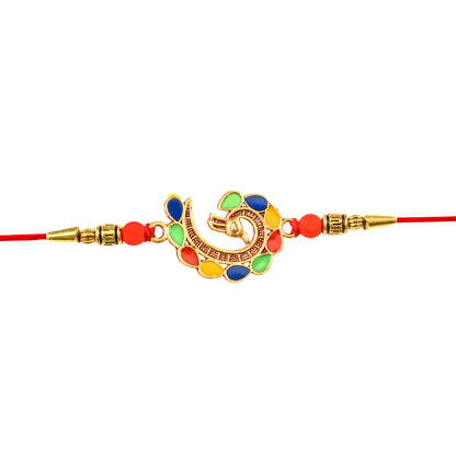 Peacock Rakhi, Elegant Symbol of Love for Brother packaging view for festive gifting