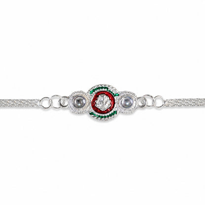 Silver Ganesha Rakhi – Elegant Dual Chain for Raksha Bandhan