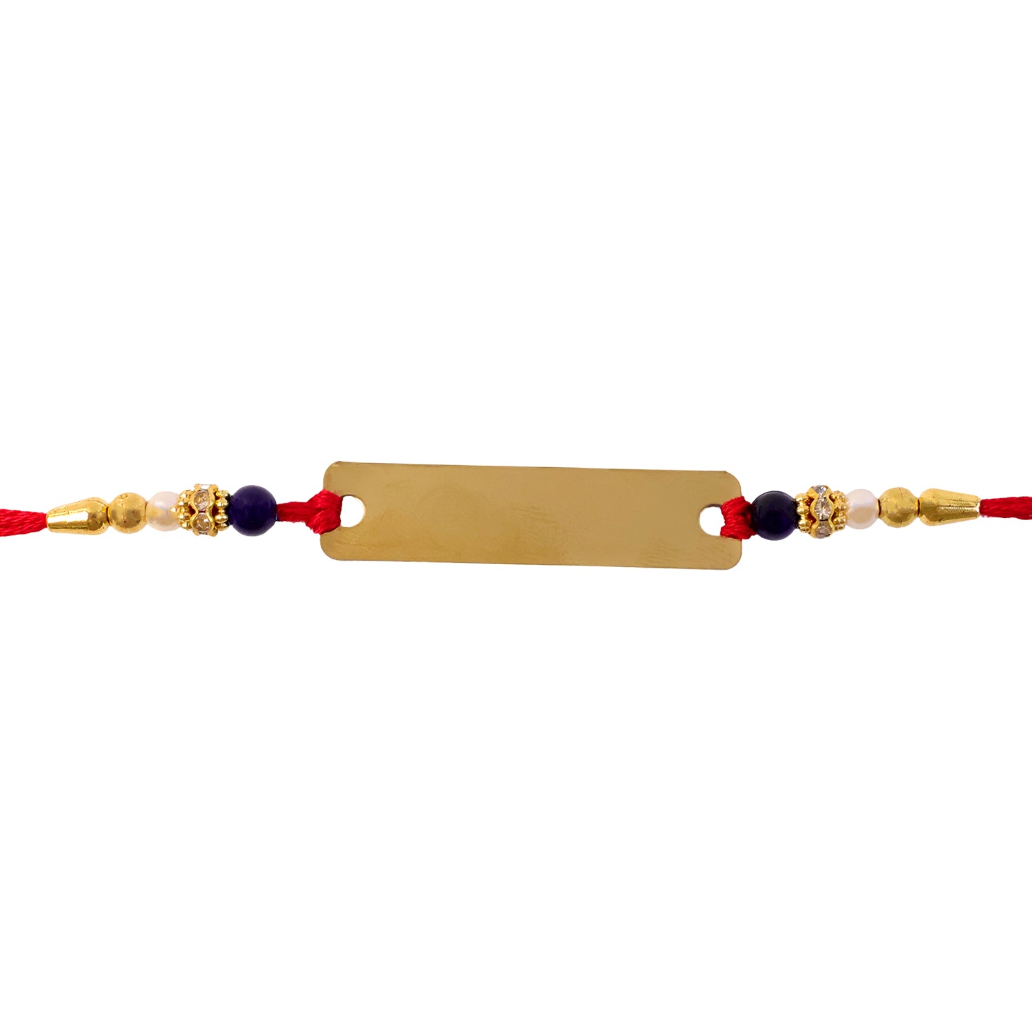 Customized Name Rakhi Personalised Golden Finish Plate for Brother (1 Pc)