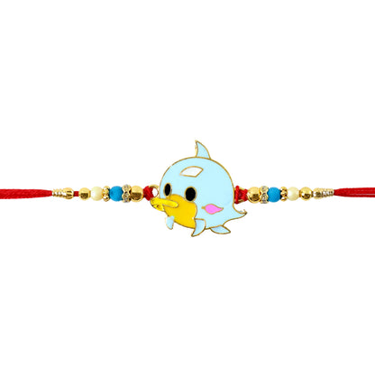 Detail of the tying thread and back design of the Rakshabandhan Rakhi.