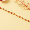 Rudraksha Bead Rakhi – Gold Plated Cap Bracelet for Brother