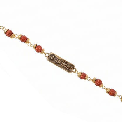 Om Namah Shivay Rudraksha Rakhi, Oxidized Pendant Beaded Rakhi for Brother (1 Pc)