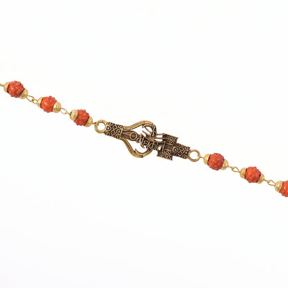 Mahakal Trishul Damru Rudraksha Rakhi, Oxidized Pendant Rakhi for Brother (1 Pc)