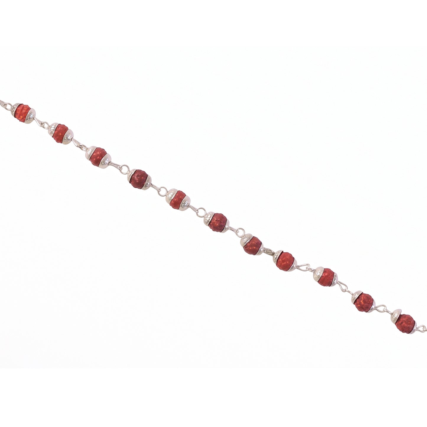 Rudraksha Bead Bracelet Rakhi, Silver-Plated Cap Beads Rakhi for Brother (1 Pc)