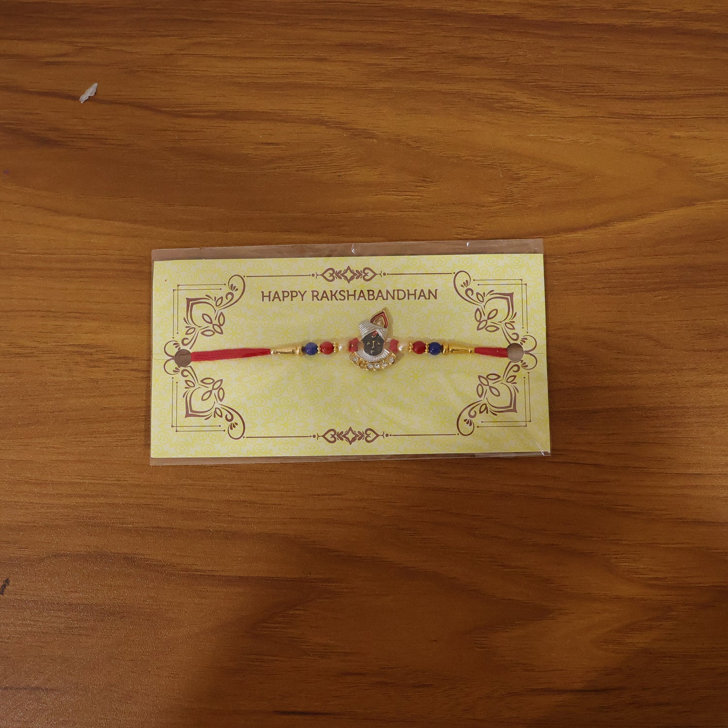 Live view of Krishna design Rakhi with beads