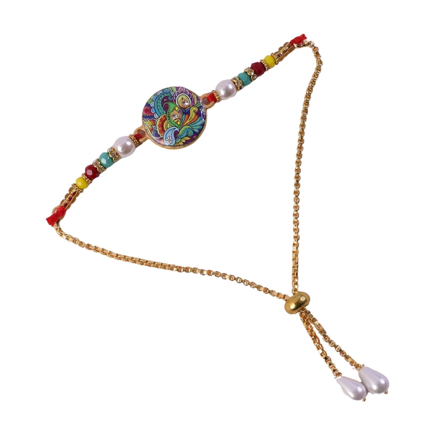 Raksha Bandhan traditional Rakhi with pearls