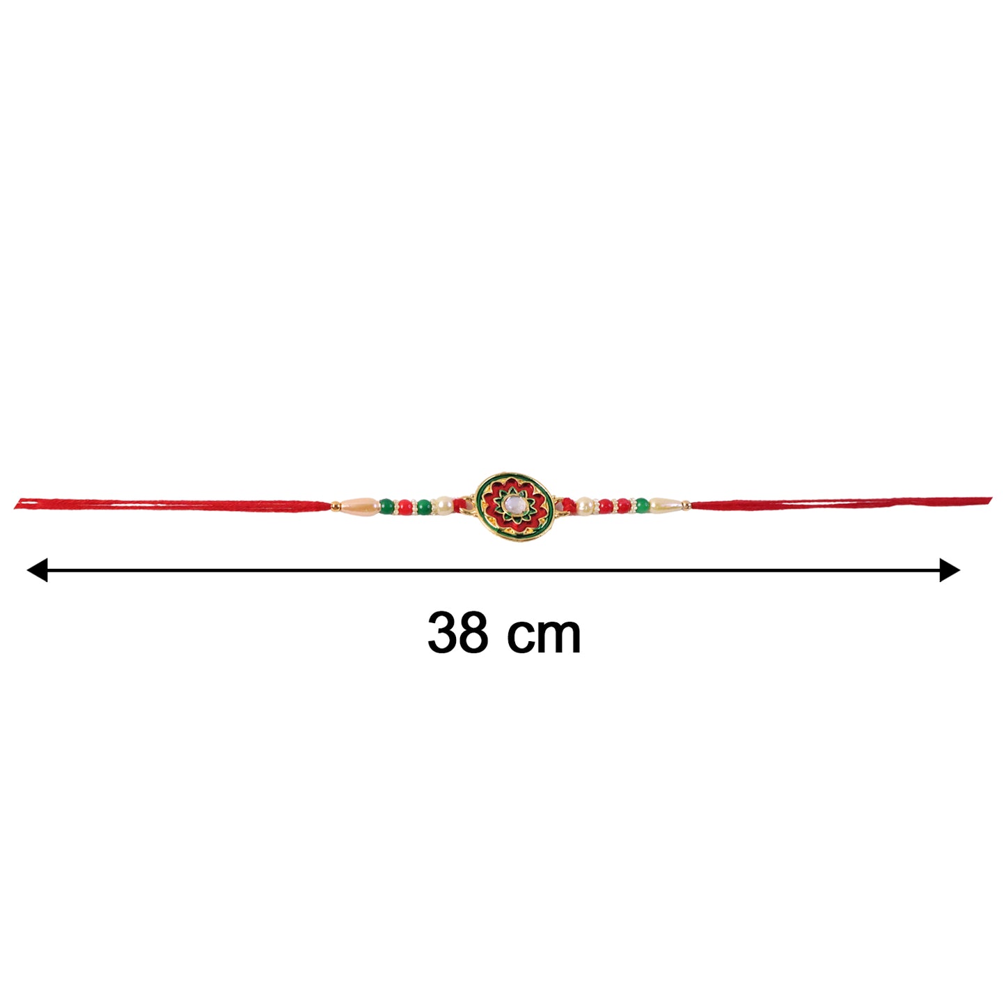 Size reference image for floral design Rakhi
