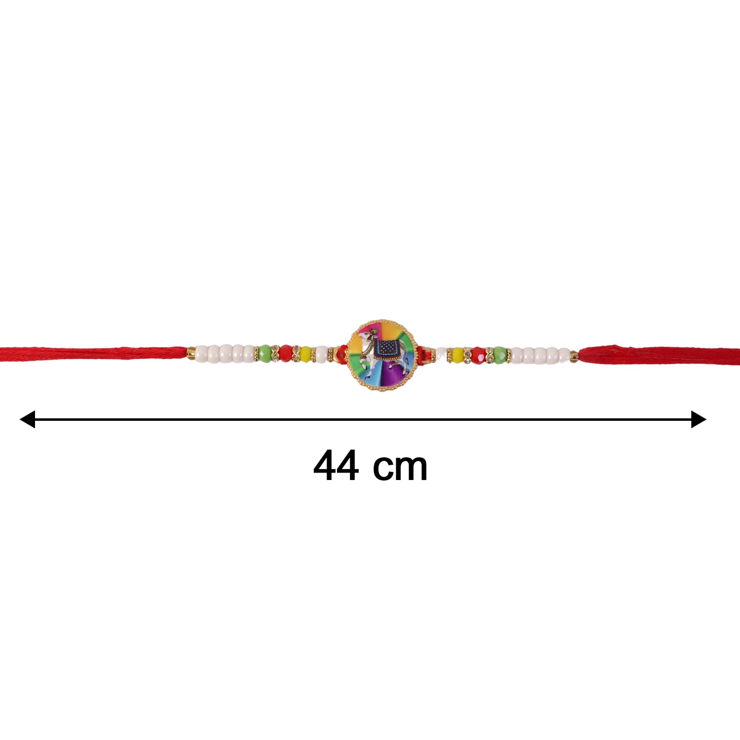 Size reference of traditional cow motif designer rakhi