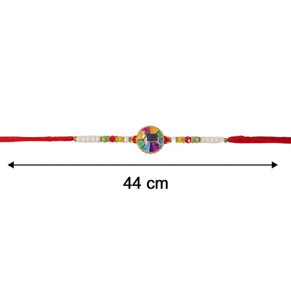 Size reference of traditional cow motif designer rakhi
