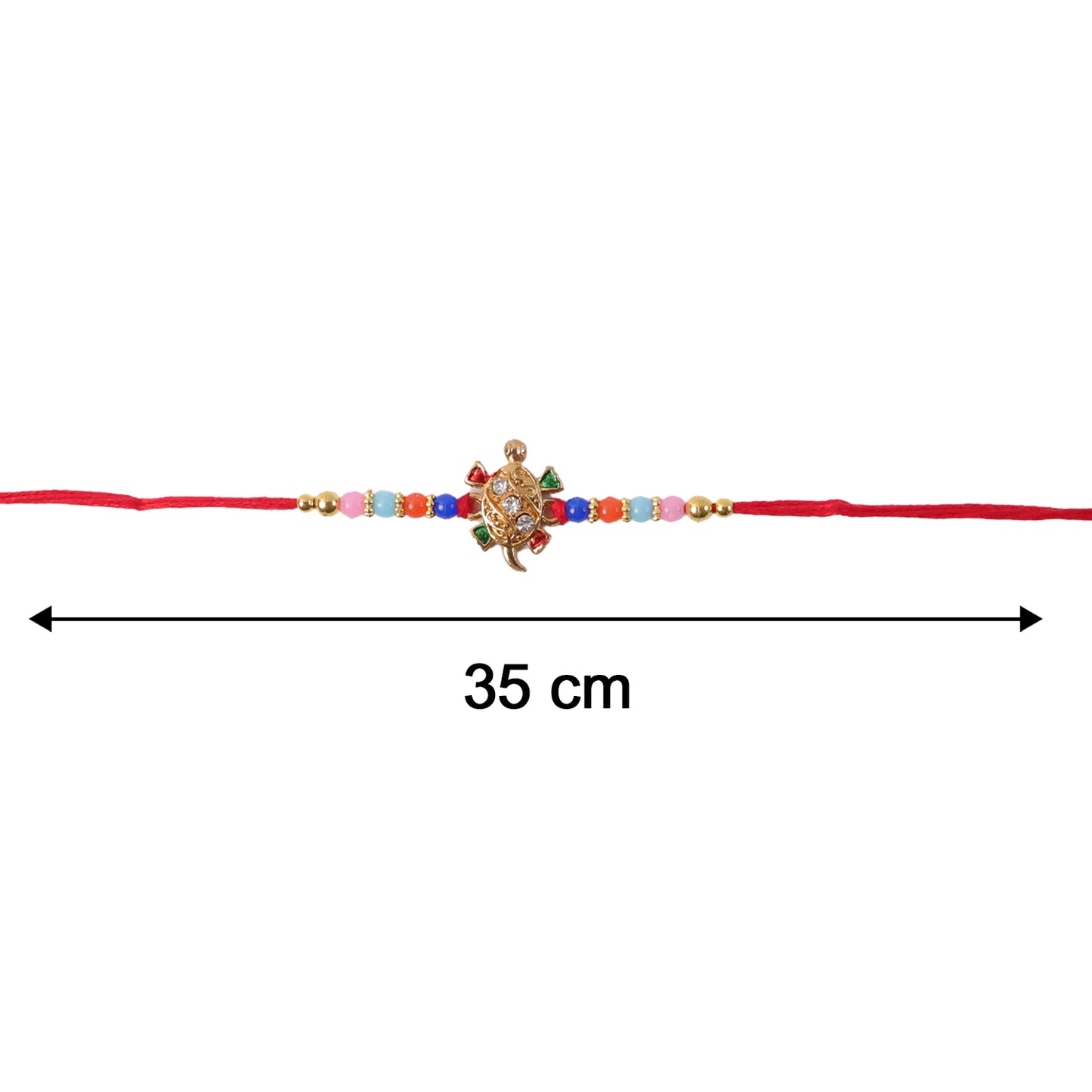 Size reference image for Cute Turtle Design Rakhi