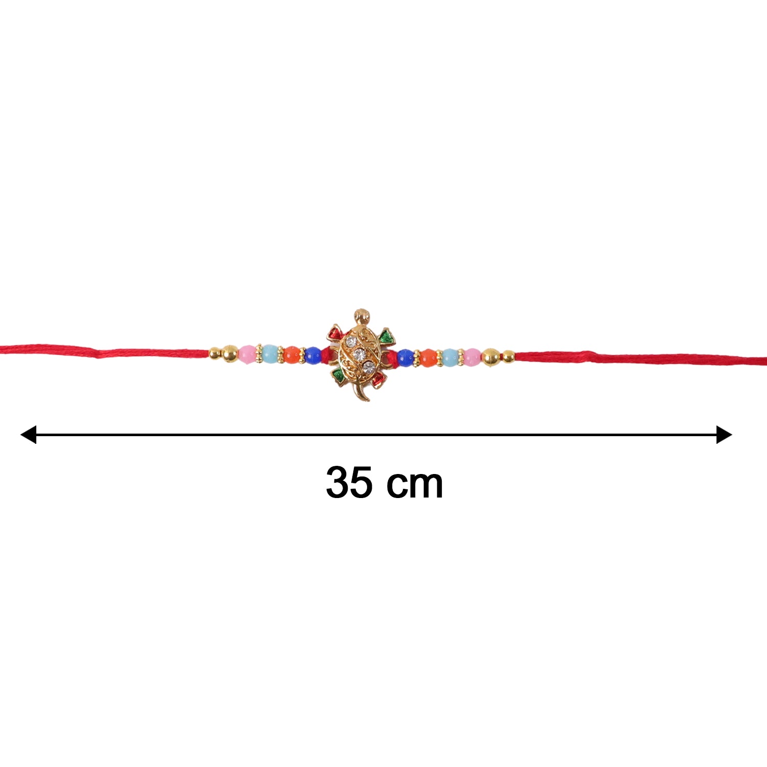 Size reference image for Cute Turtle Design Rakhi
