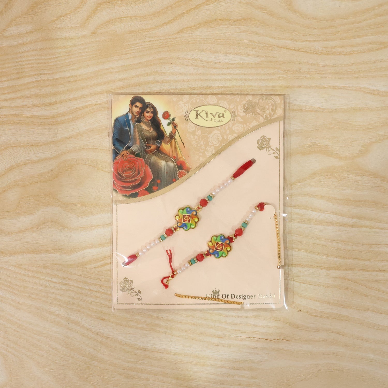 Live style image of Om Symbol Rakhi on wrist for Raksha Bandhan