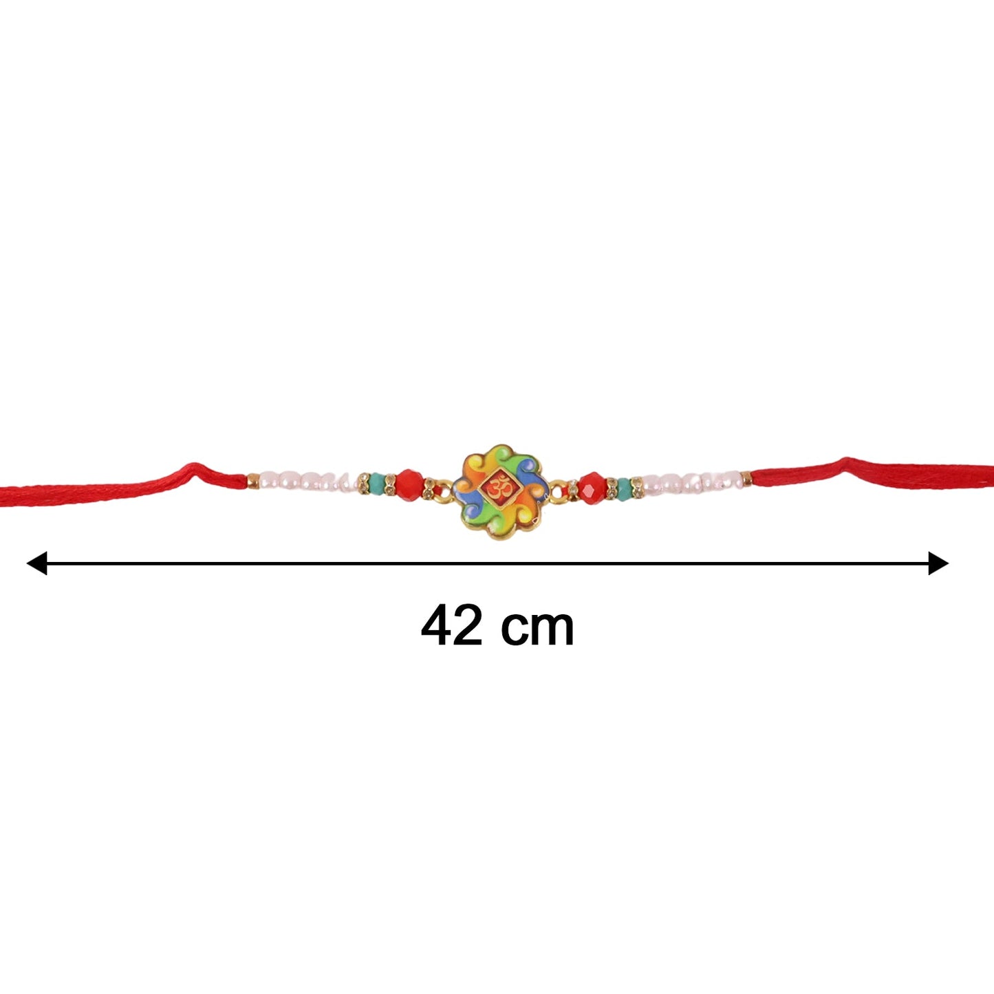 Size reference of the Om Symbol Designer Rakhi