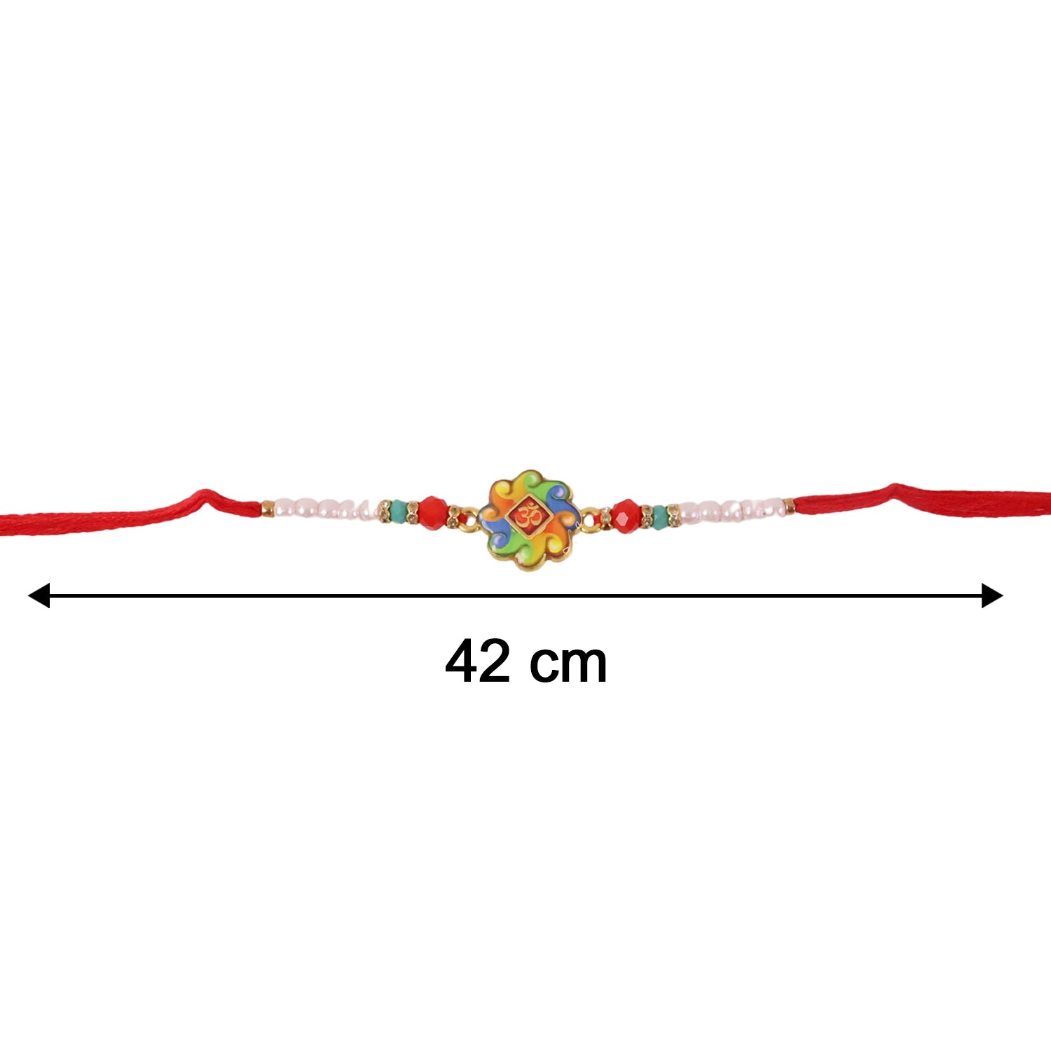 Size reference of the Om Symbol Designer Rakhi