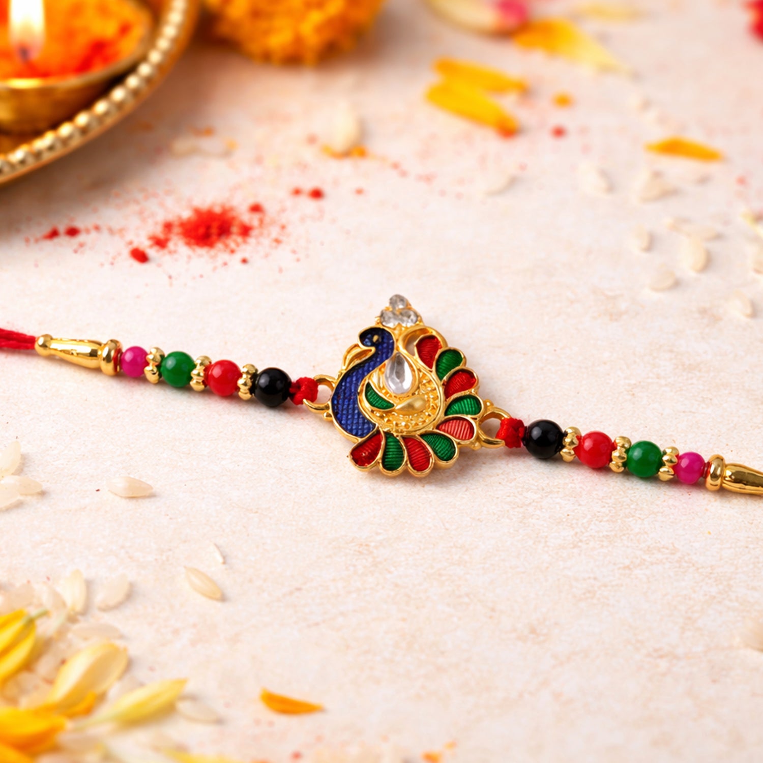 Elegant Peacock Designer Rakhi (1 Pc)