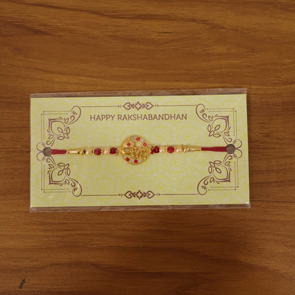 Live view of Premium Radhe Designer Rakhi on wrist