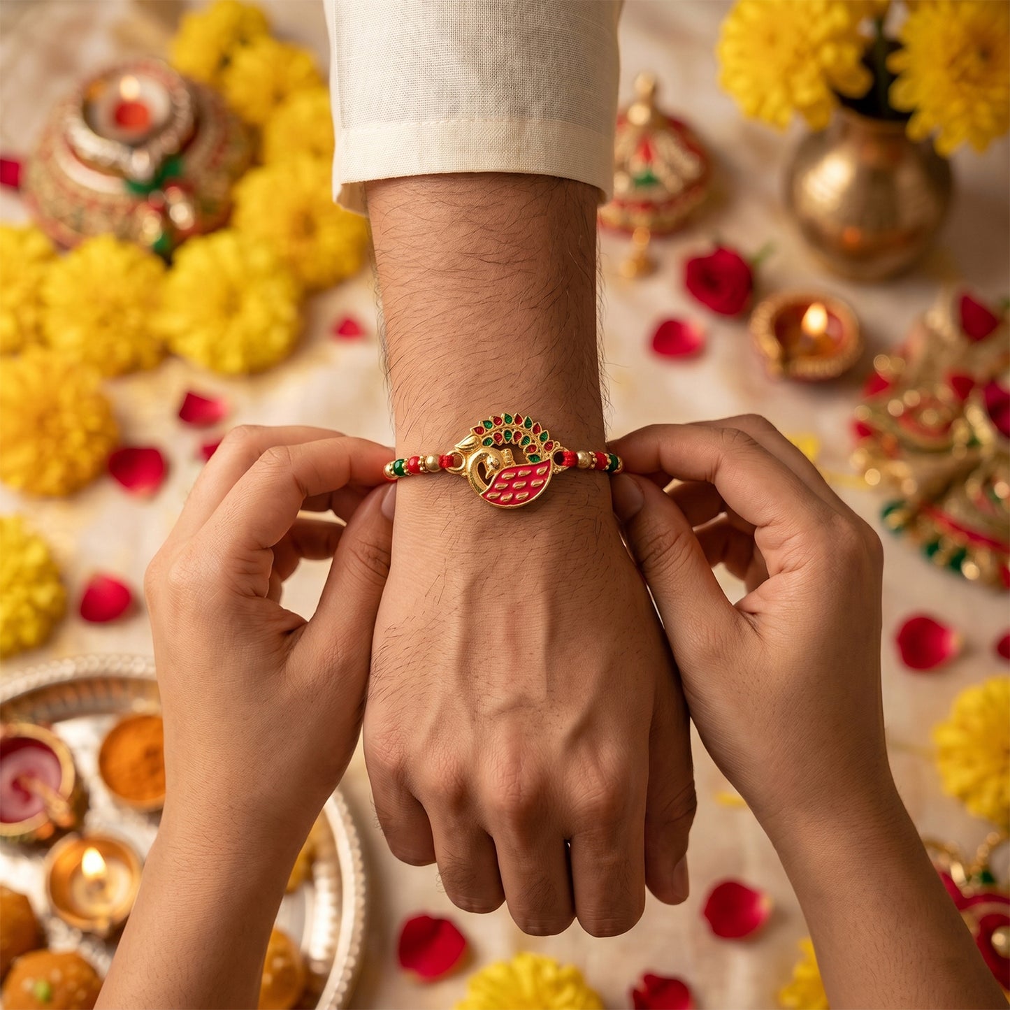 Elegant Peacock Design Rakhi (1 Pc)