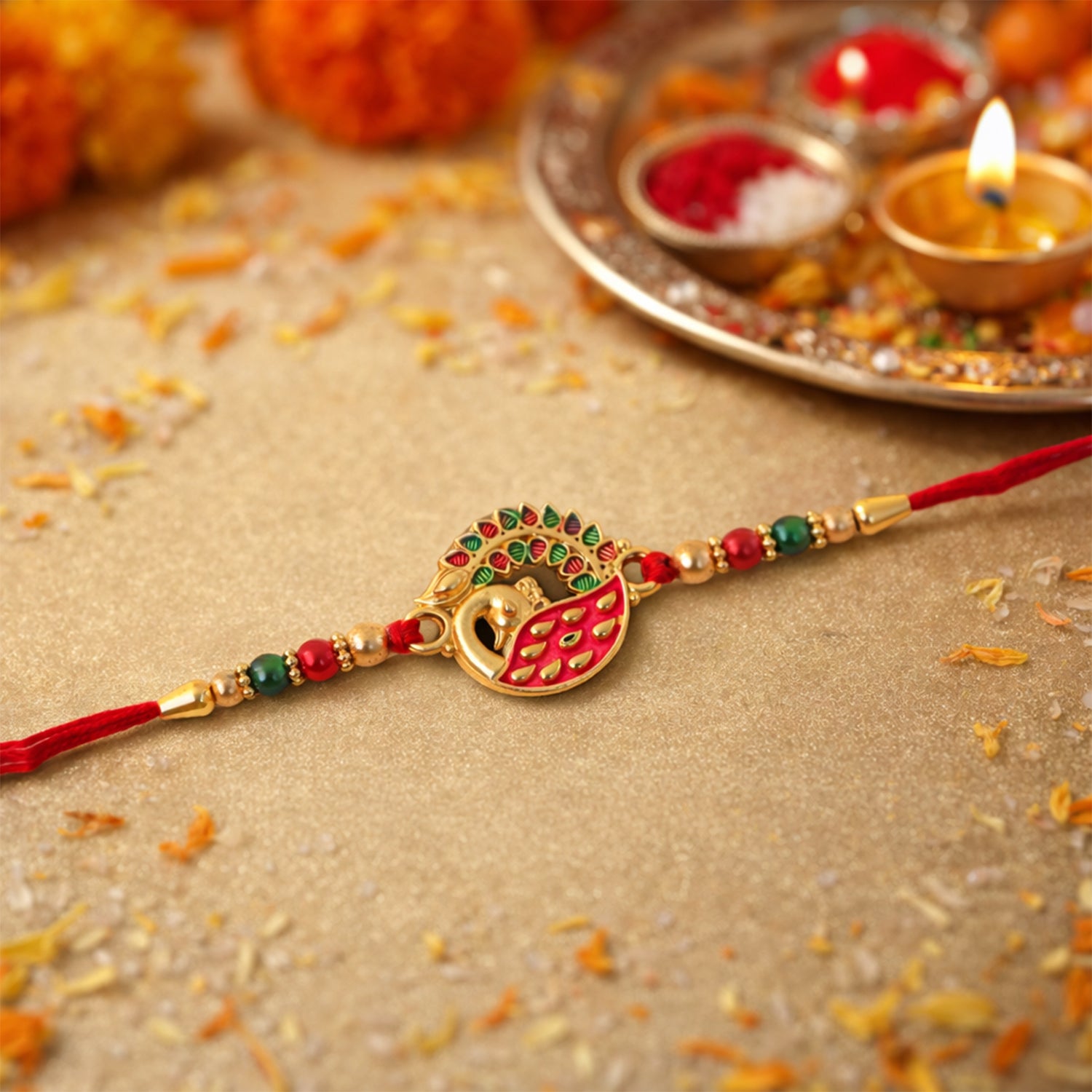 Elegant Peacock Design Rakhi (1 Pc)