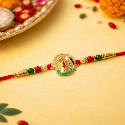 Side view showing intricate Ganesha motifs and beads