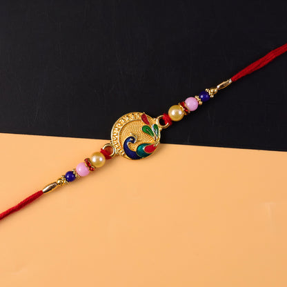 Festive peacock rakhi decorative elements