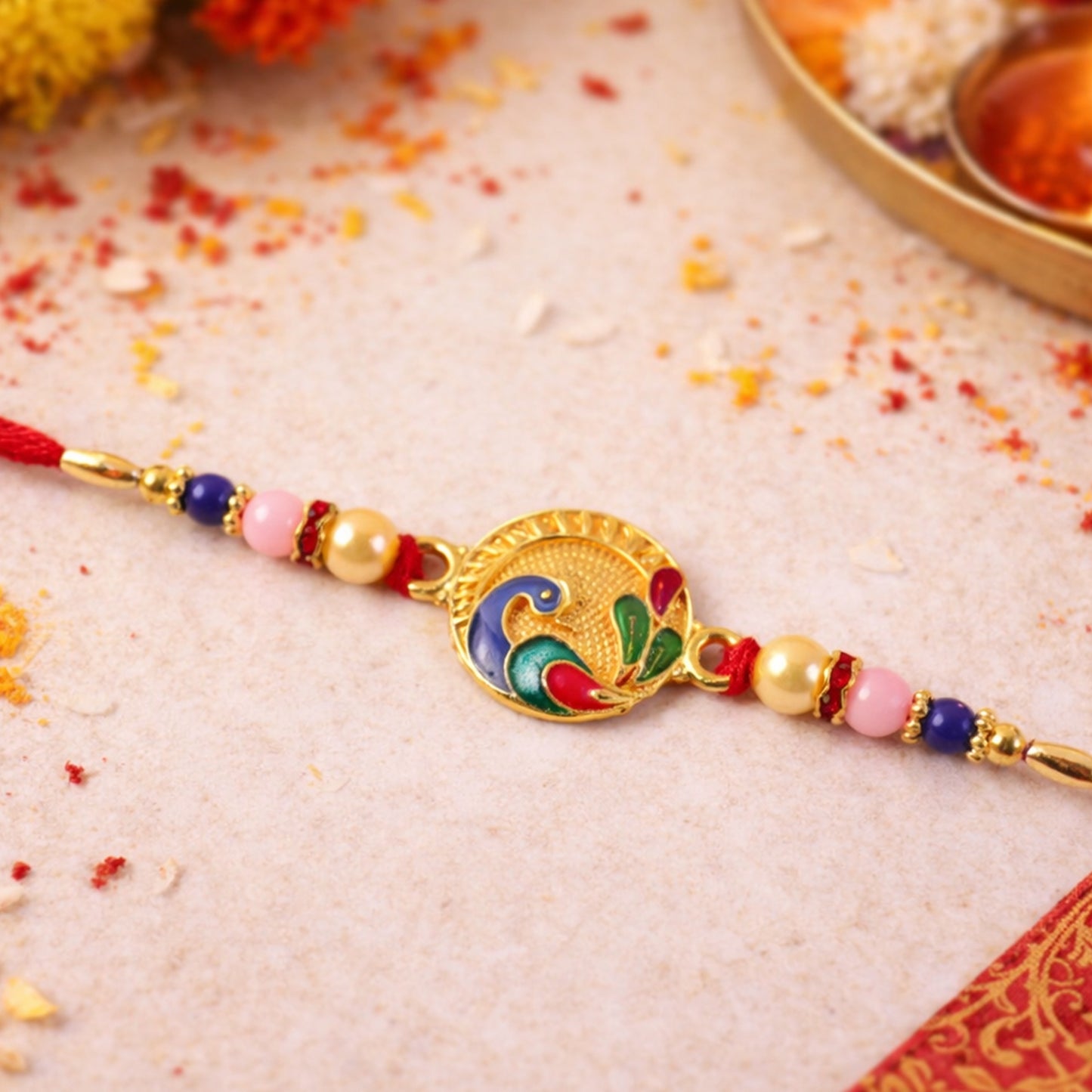 Designer rakhi with colorful beads