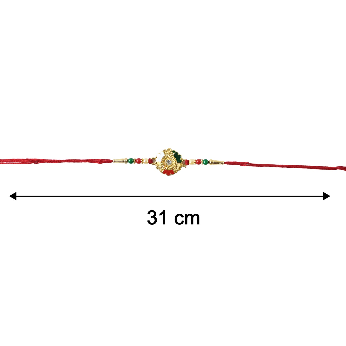 Rakhi size reference with traditional design
