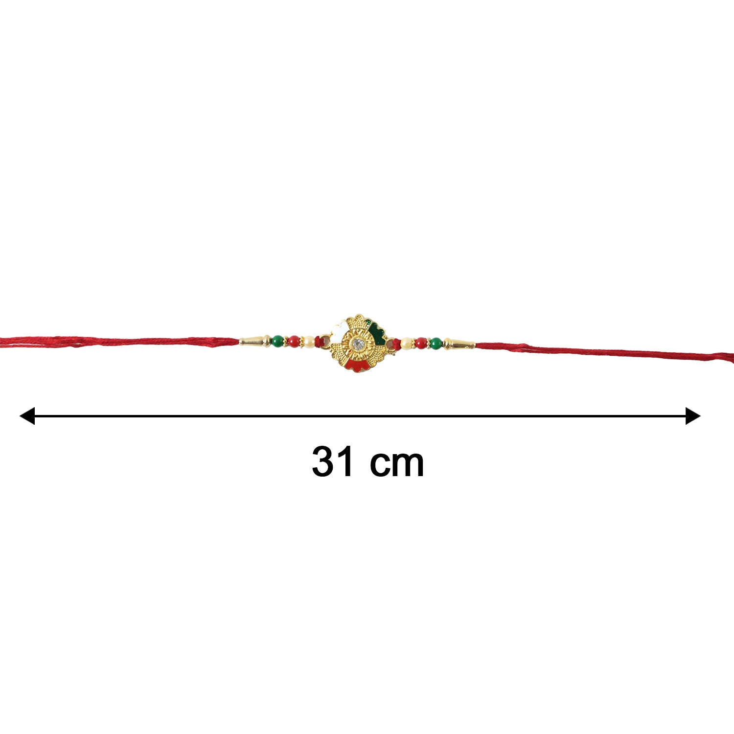 Rakhi size reference with traditional design