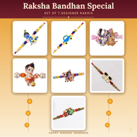Raksha Bandhan Designer Rakhi Set of 7 for Brother | Kids & Fancy Rakhi