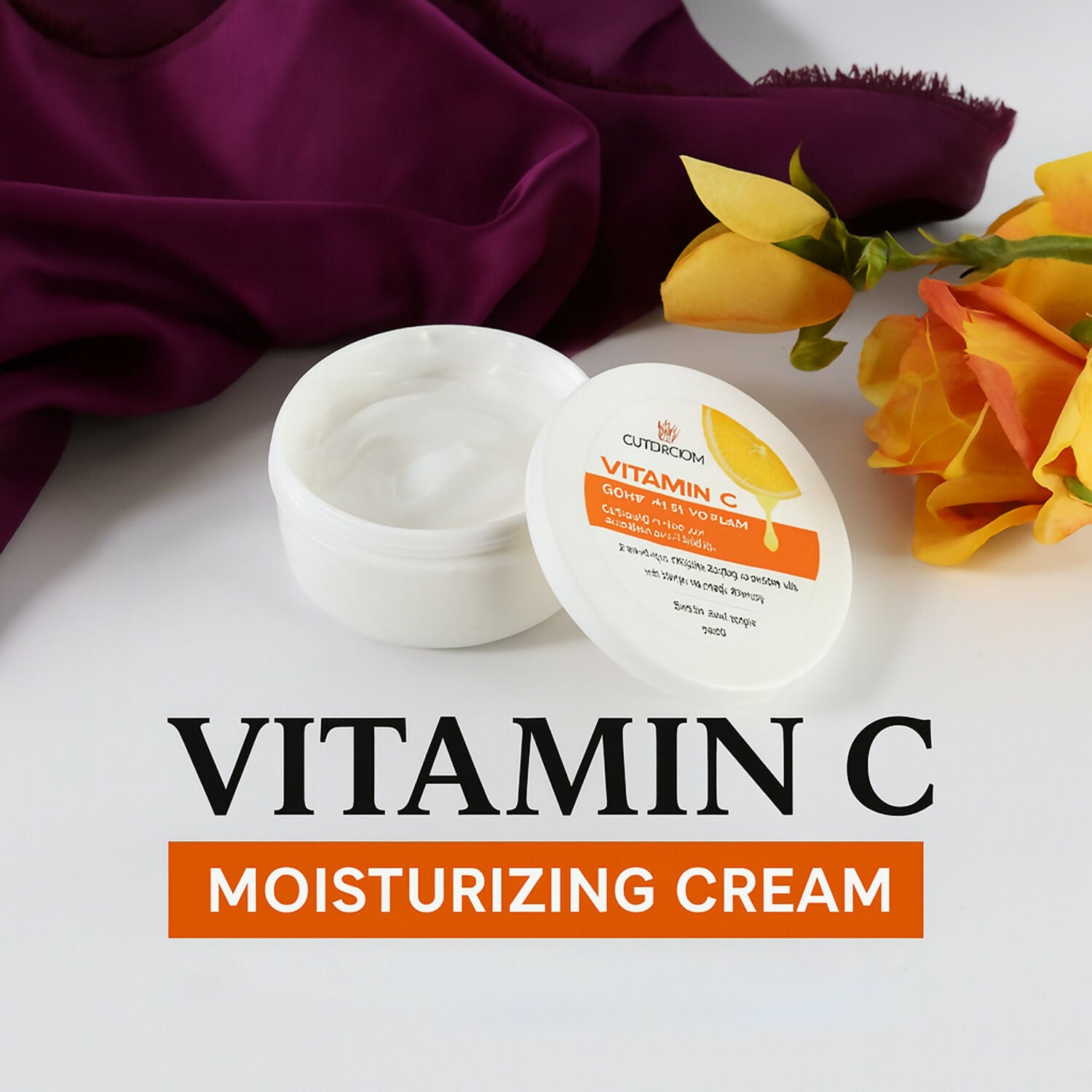 Eyelet Vitamin C Moisturizing Cream – Brightening & Hydrating Cream with Orange Essence for Glowing & Even Skin Tone, Suitable for All Skin Types (100ml)