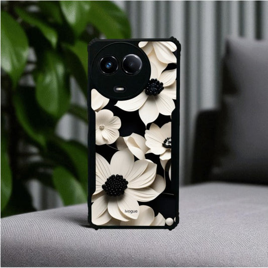 Black & Bloom Mobile Cover For Realme C67 (5G)