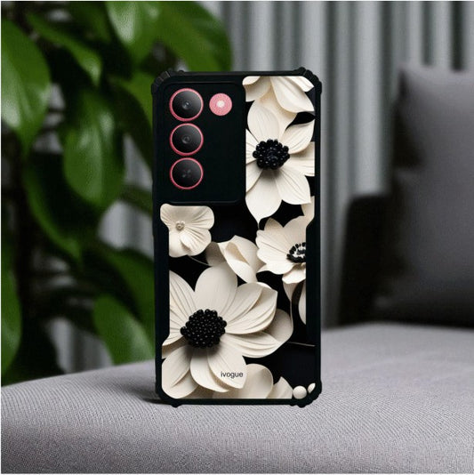 Black & Bloom Mobile Cover For REALME P3X