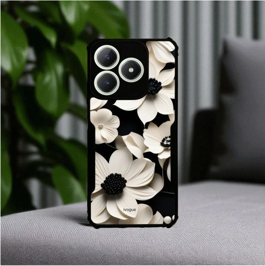 Black & Bloom Mobile Cover For Realme Gt 6T